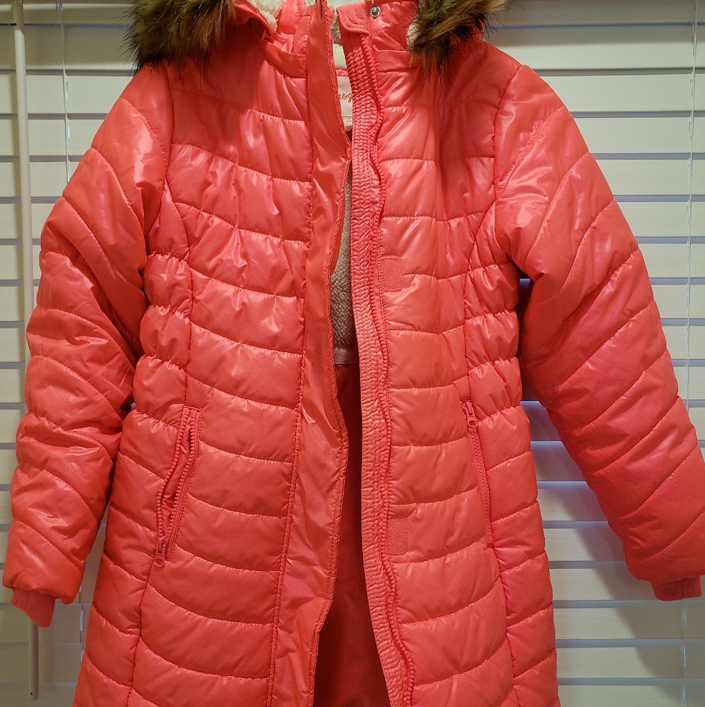 Coral cat & jack girls long puffer jacket
